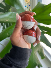 Load image into Gallery viewer, Crystal Pokemon Ball | Howlite &amp; Red Jasper
