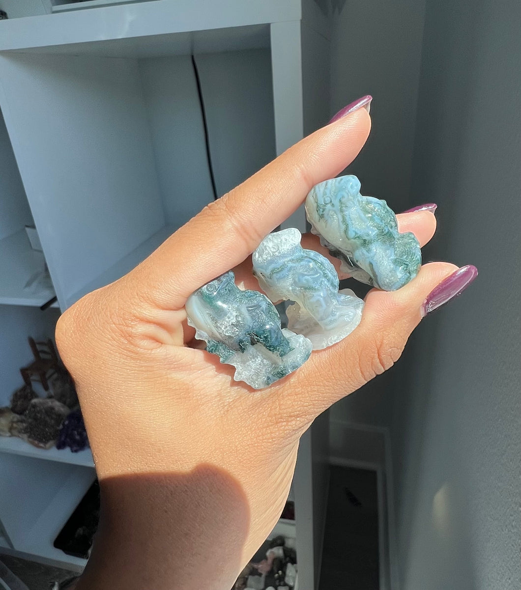Moss Agate Mini Dino