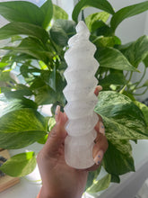 Load image into Gallery viewer, Satin Spar (Selenite) Spiral Tower Large
