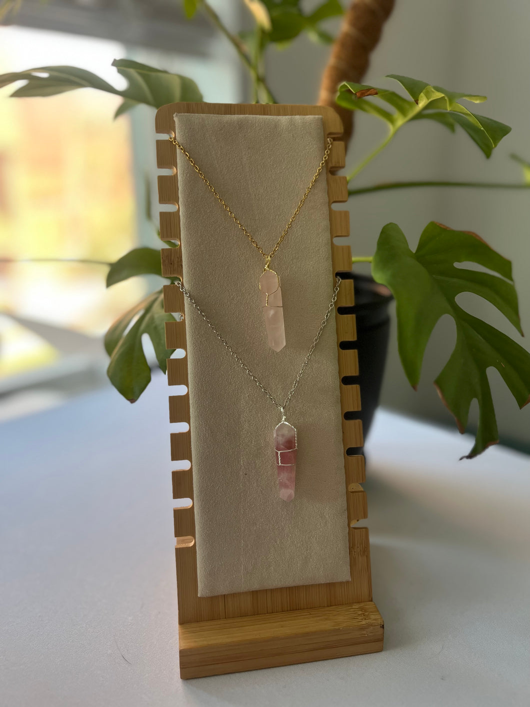 Rose Quartz Hand Wired Necklace