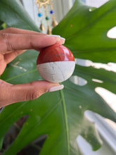 Load image into Gallery viewer, Crystal Pokemon Ball | Howlite &amp; Red Jasper
