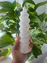 Load image into Gallery viewer, Satin Spar (Selenite) Spiral Tower Large
