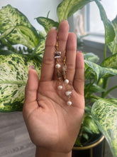 Load image into Gallery viewer, Fresh Water Pearl and Crystal Dangle Earrings
