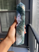 Load image into Gallery viewer, Amethyst x Moss Agate Tower
