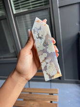 Load image into Gallery viewer, Black Flower Agate Tower
