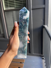 Load image into Gallery viewer, Amethyst x Moss Agate Tower
